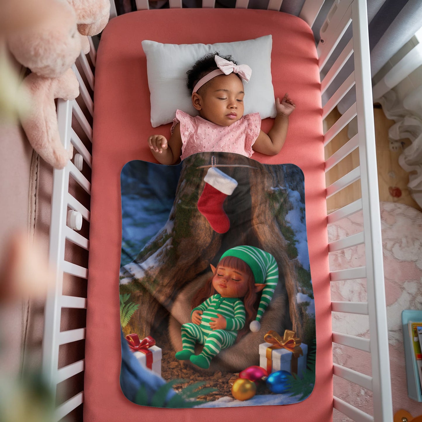 Sleeping Elf Brown Haired Girl Blanket