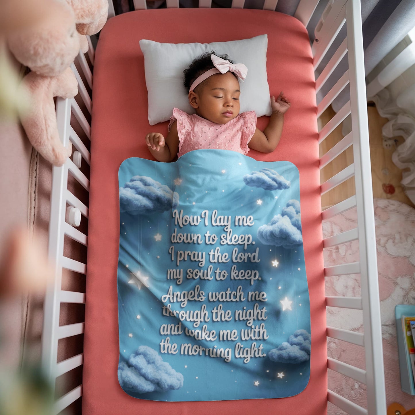 Now I lay me down to sleep Blanket (blue)