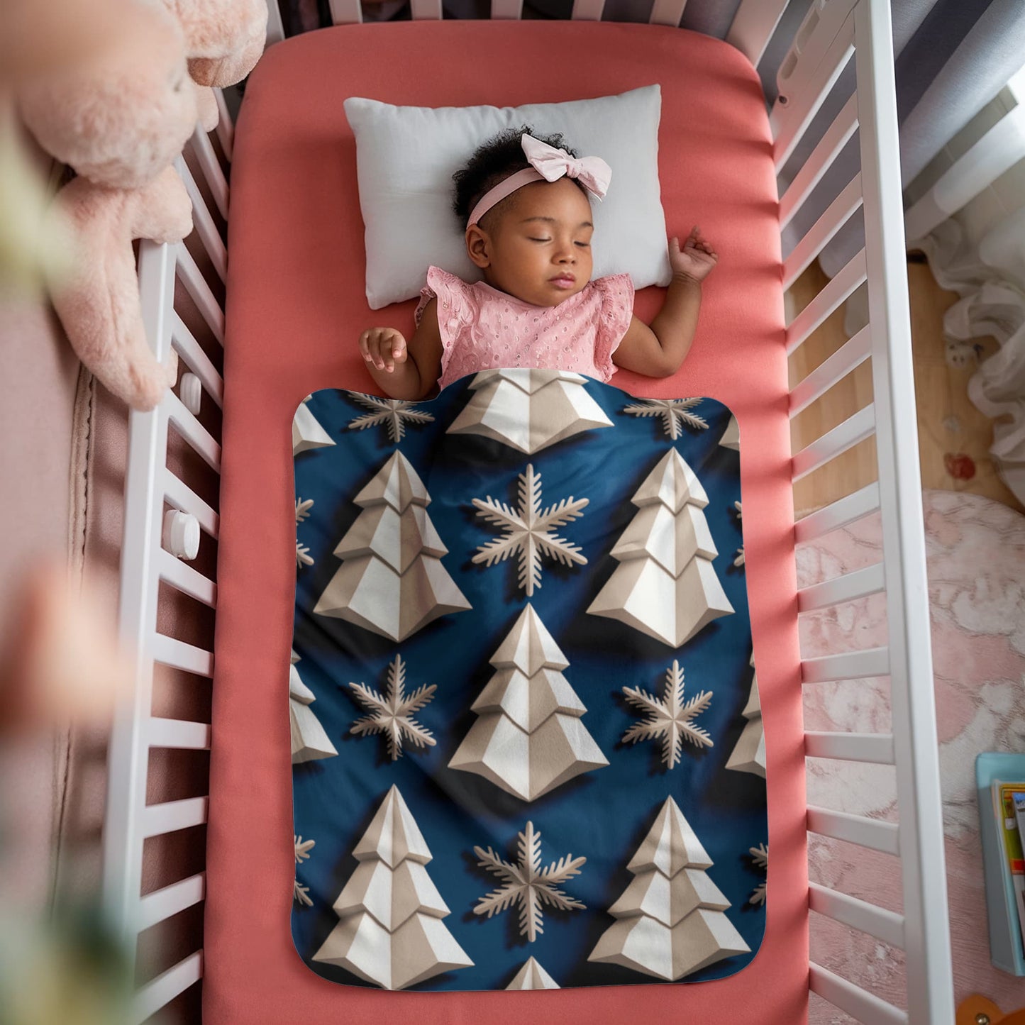 Christmas Blue Geometric Blanket