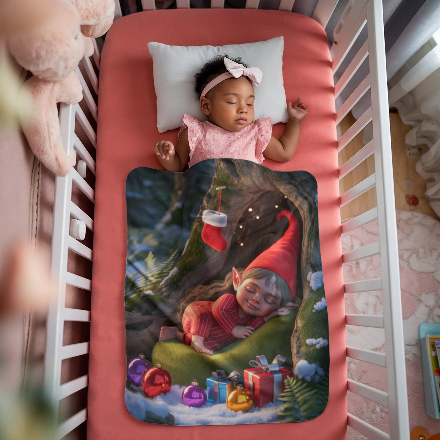 Sleeping Elf  Brown Haired Girl Blanket