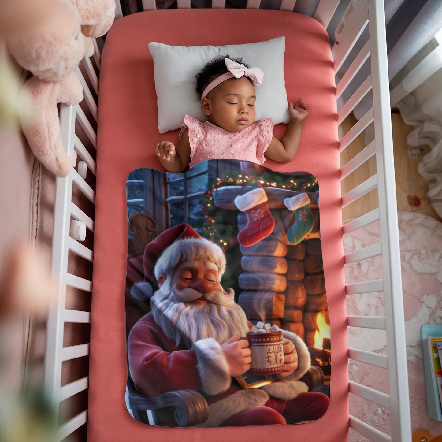 Tired Santa Christmas Blanket