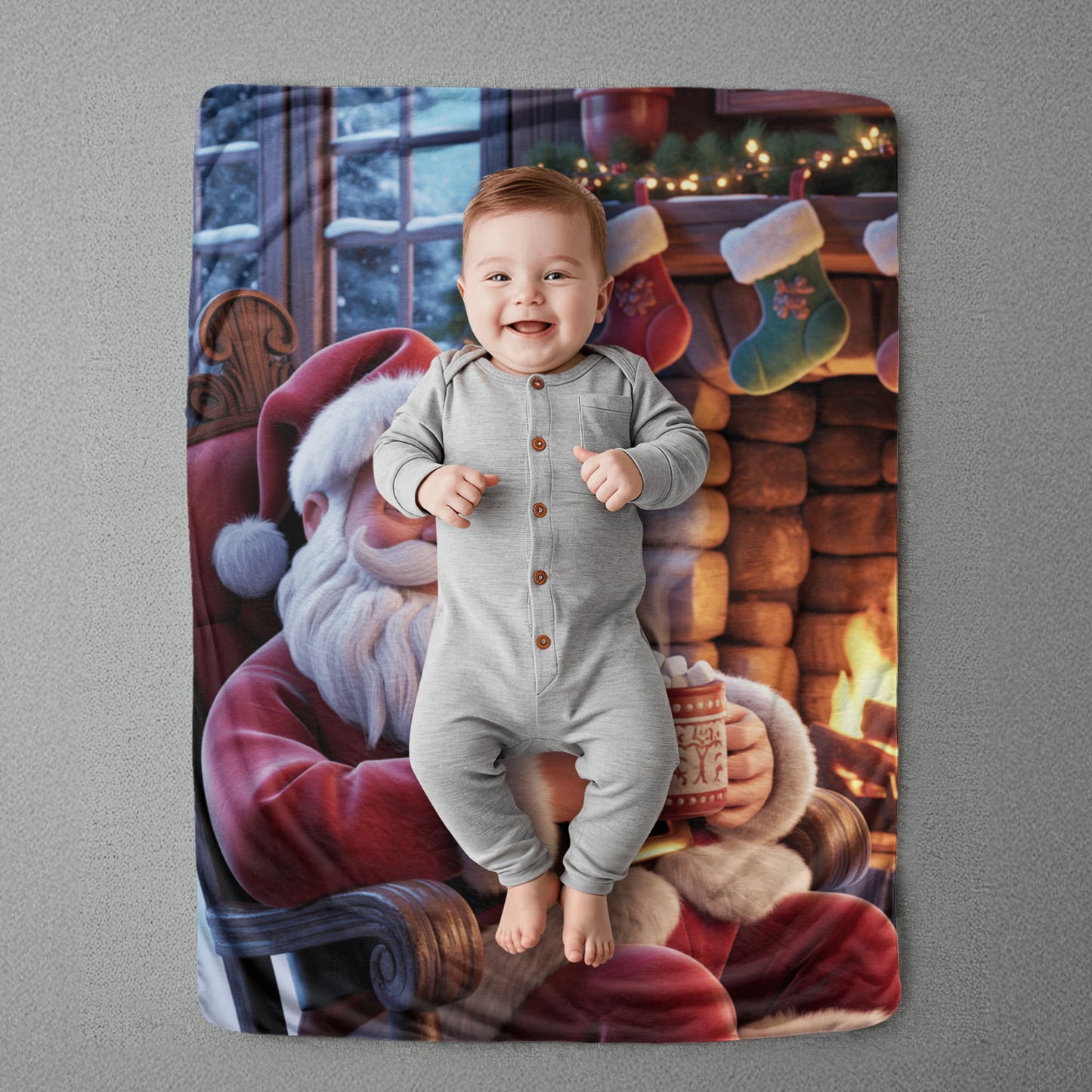 Tired Santa Christmas Blanket