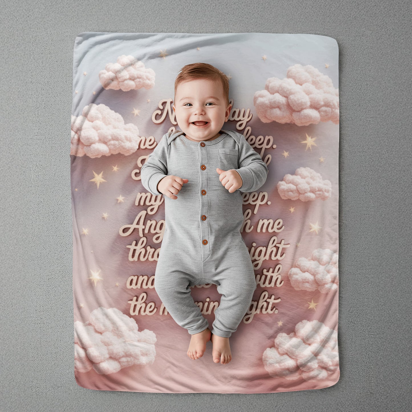 Now  I lay me down to sleep Blanket (pink)