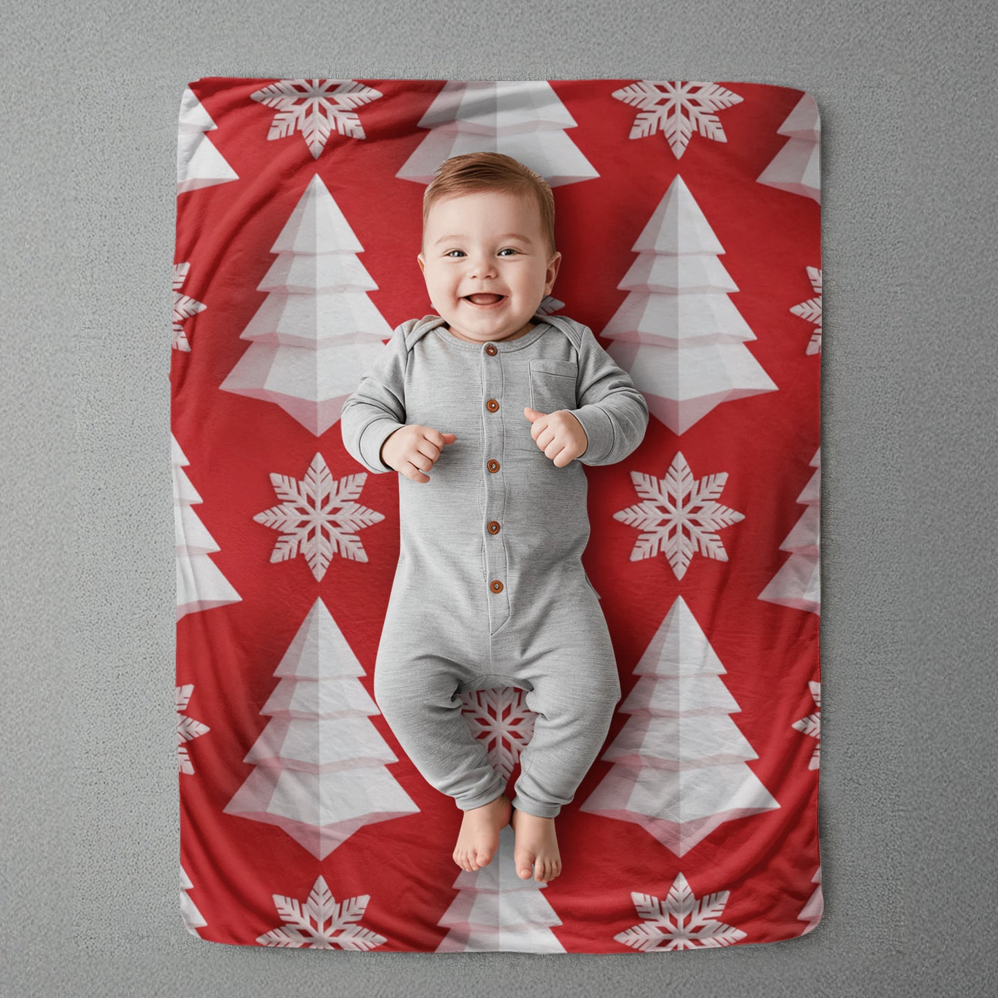 Christmas Red Geometric Blanket