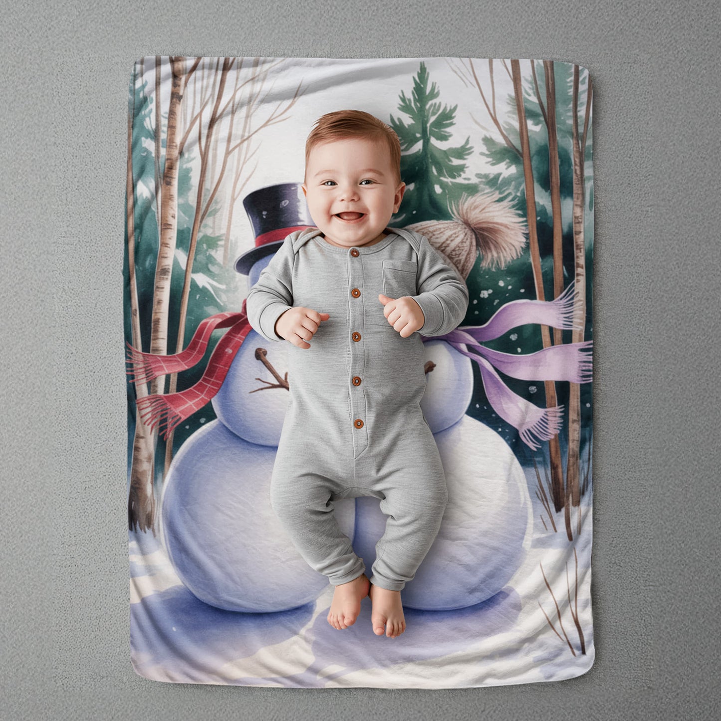 Mr and Mrs Snowman Blanket