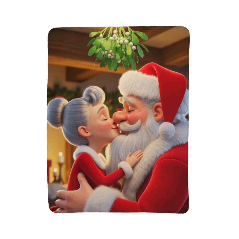 Mr. and Mrs. Claus Kissing Blanket