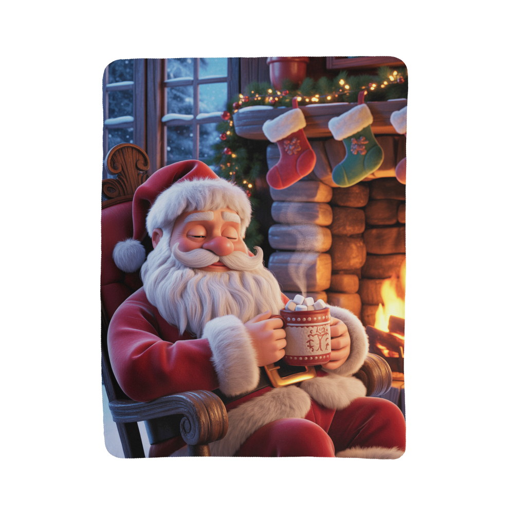 Tired Santa Christmas Blanket