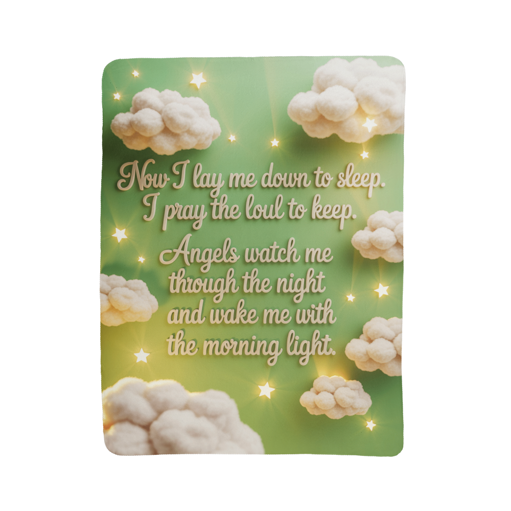 Now I lay me down to sleep Blanket (green)