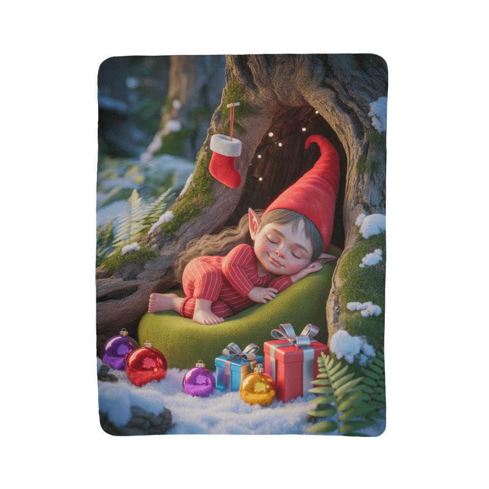 Sleeping Elf  Brown Haired Girl Blanket