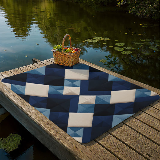 Blue Multi Sherpa Blanket