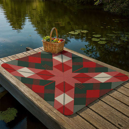 Red and Green Multi Sherpa Blanket