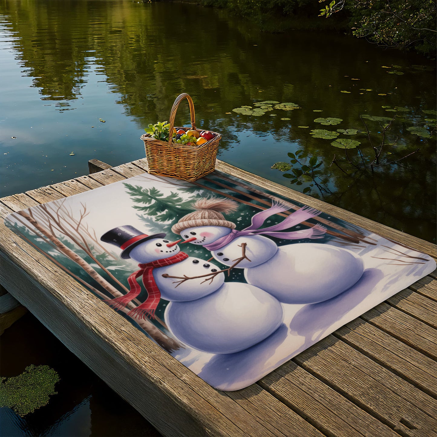 Mr and Mrs Snowman Blanket