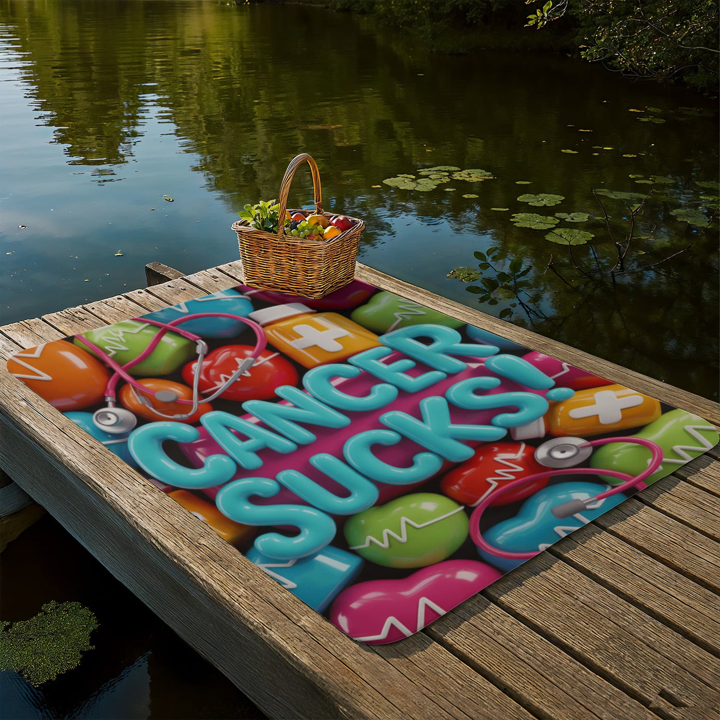 Cancer Sucks (blue) Blanket