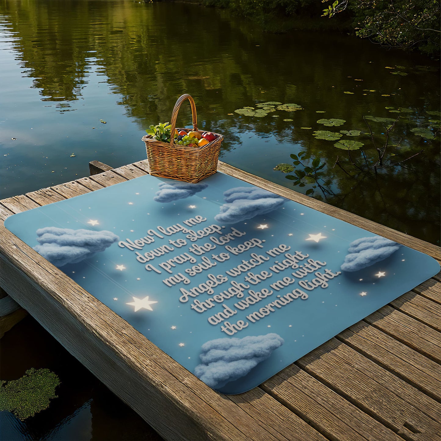 Now I lay me down to sleep Blanket (blue)