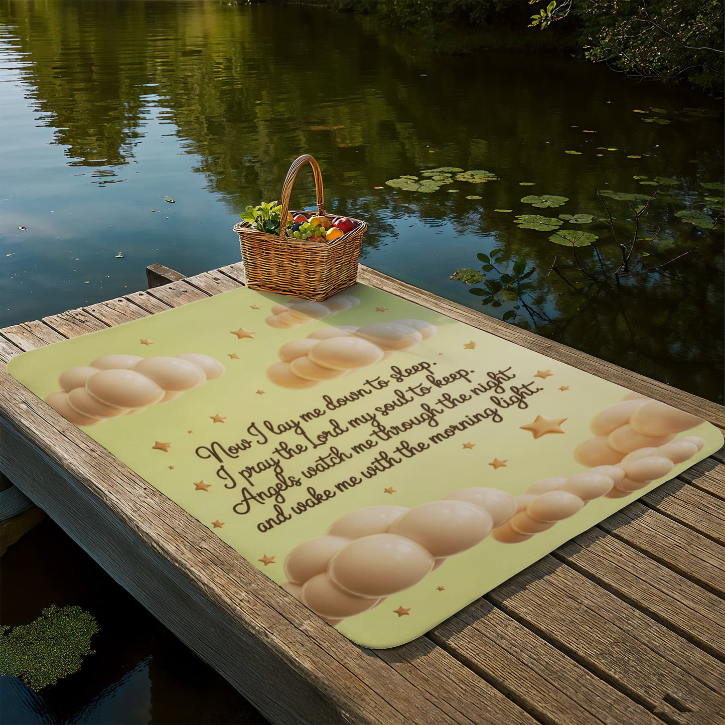 Now I lay me down to sleep Blanket (yellow)