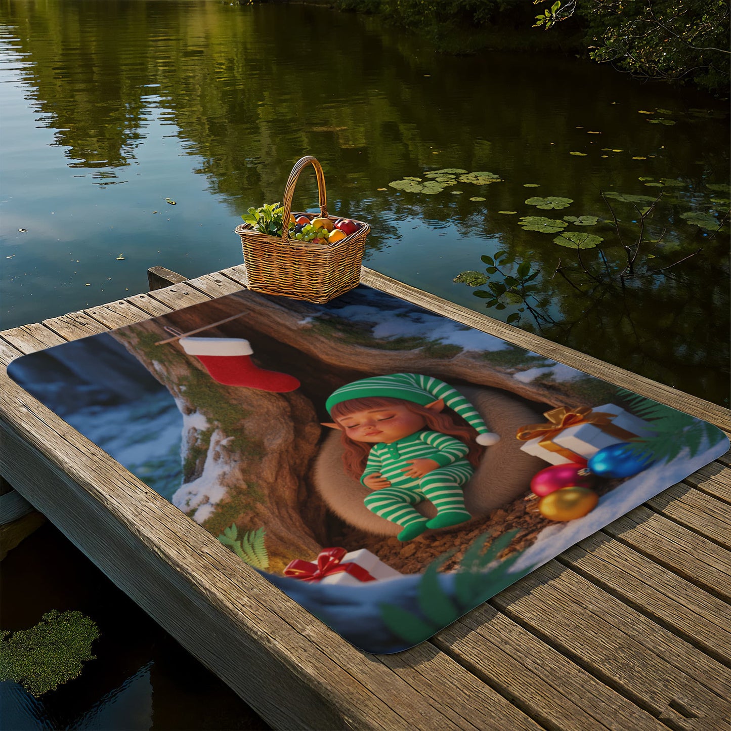 Sleeping Elf Brown Haired Girl Blanket