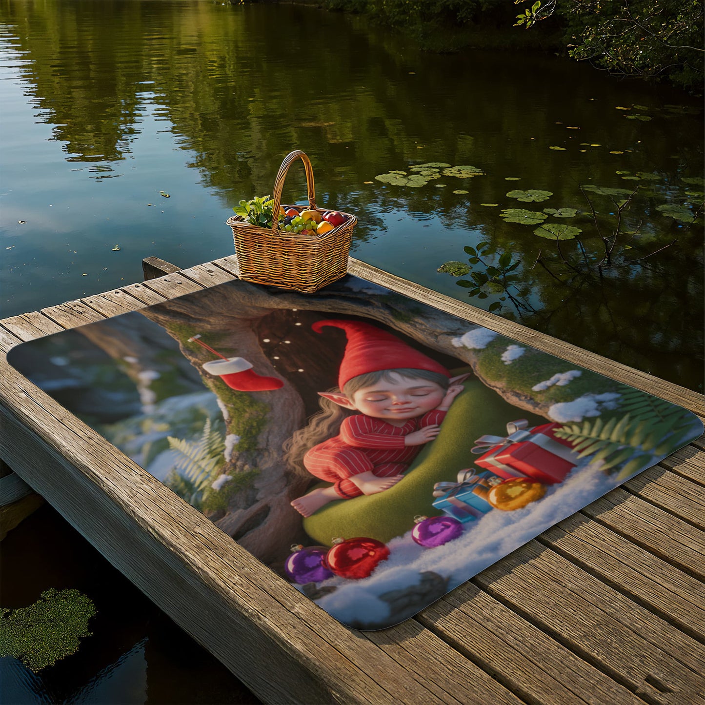 Sleeping Elf  Brown Haired Girl Blanket