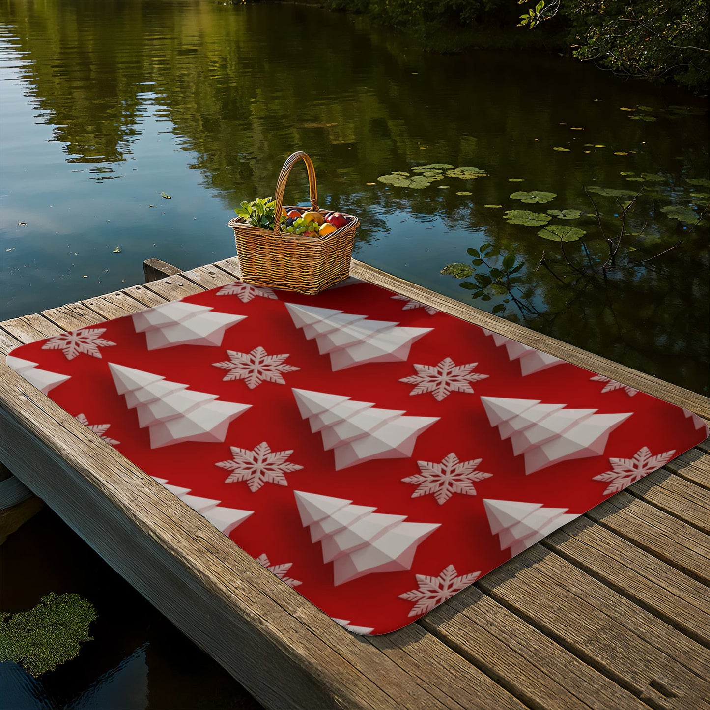 Christmas Red Geometric Blanket