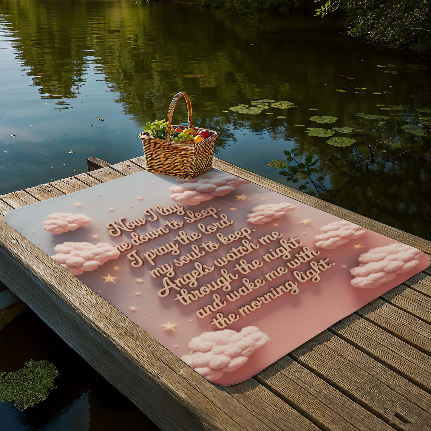 Now  I lay me down to sleep Blanket (pink)