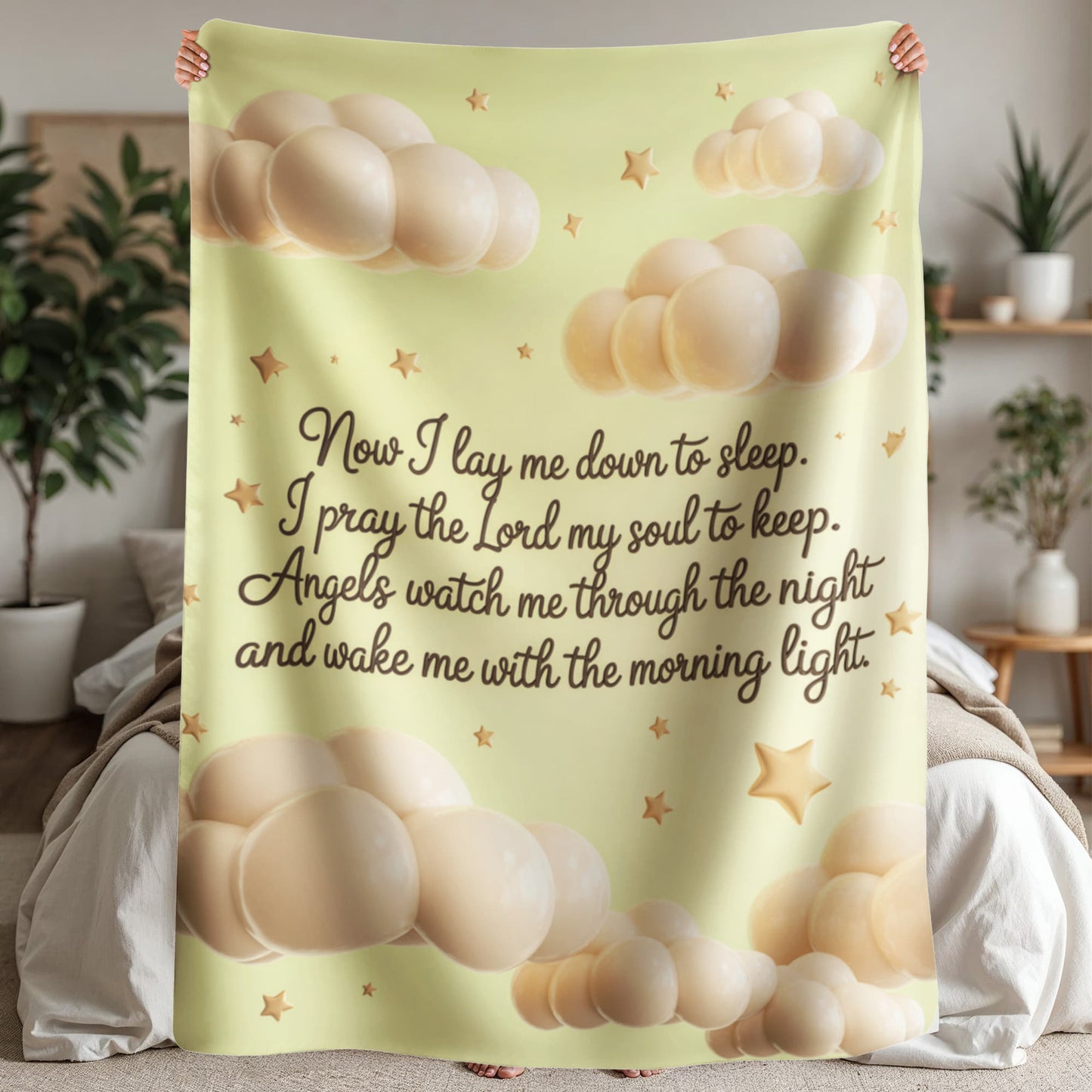 Now I lay me down to sleep Blanket (yellow)