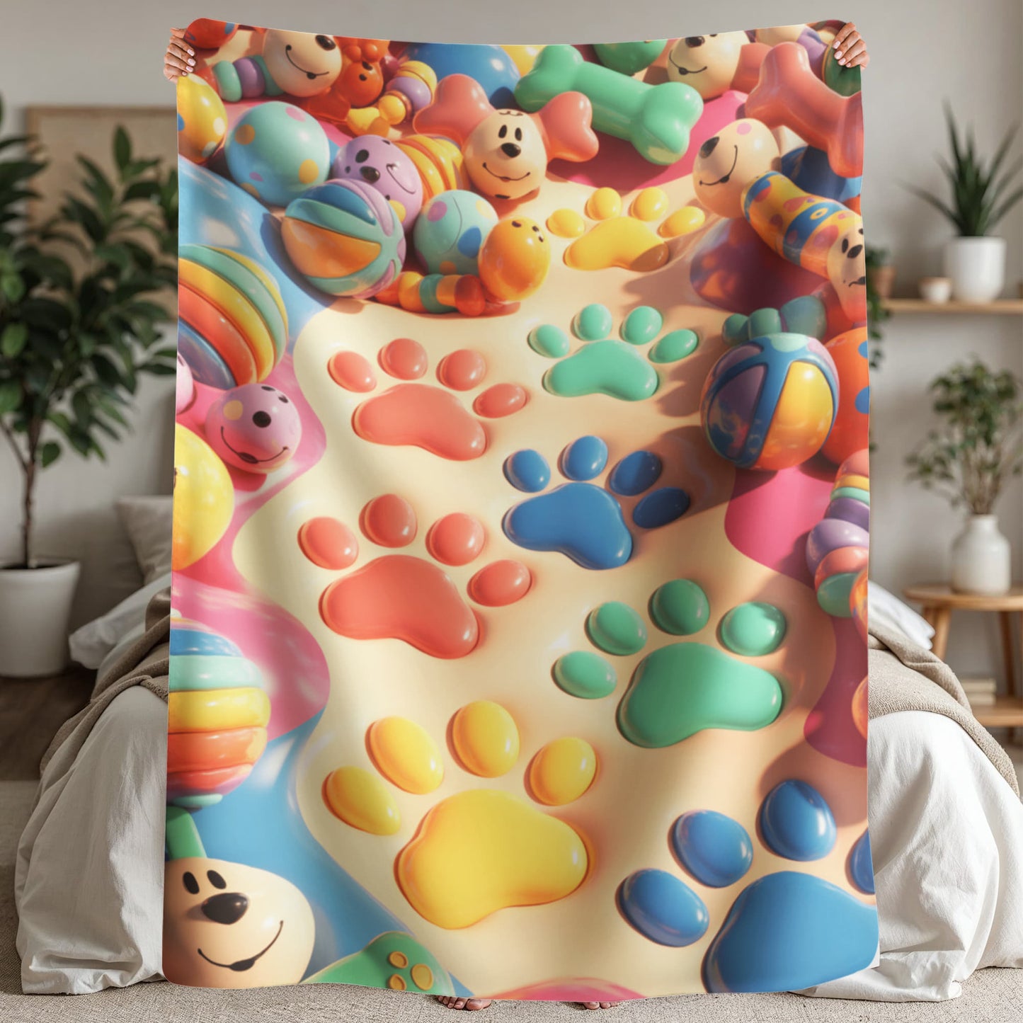 Doggie Footprint Blanket