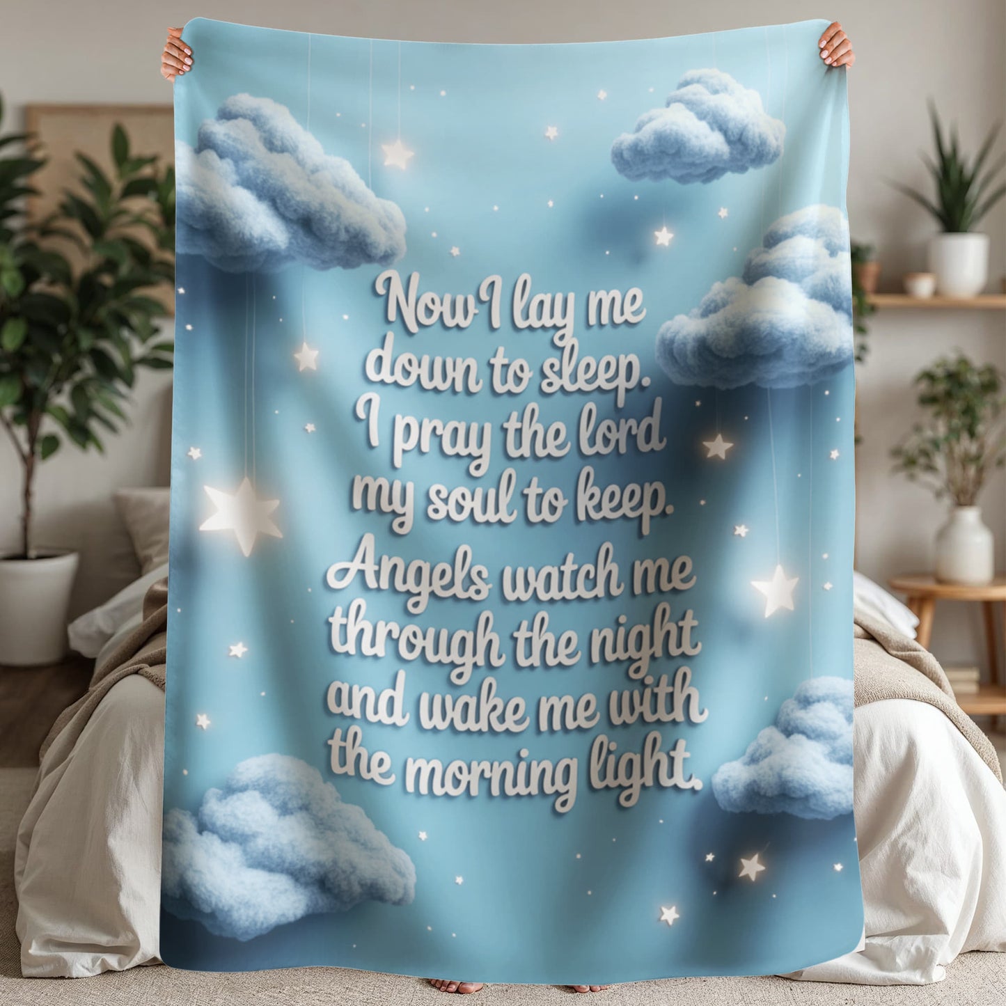 Now I lay me down to sleep Blanket (blue)