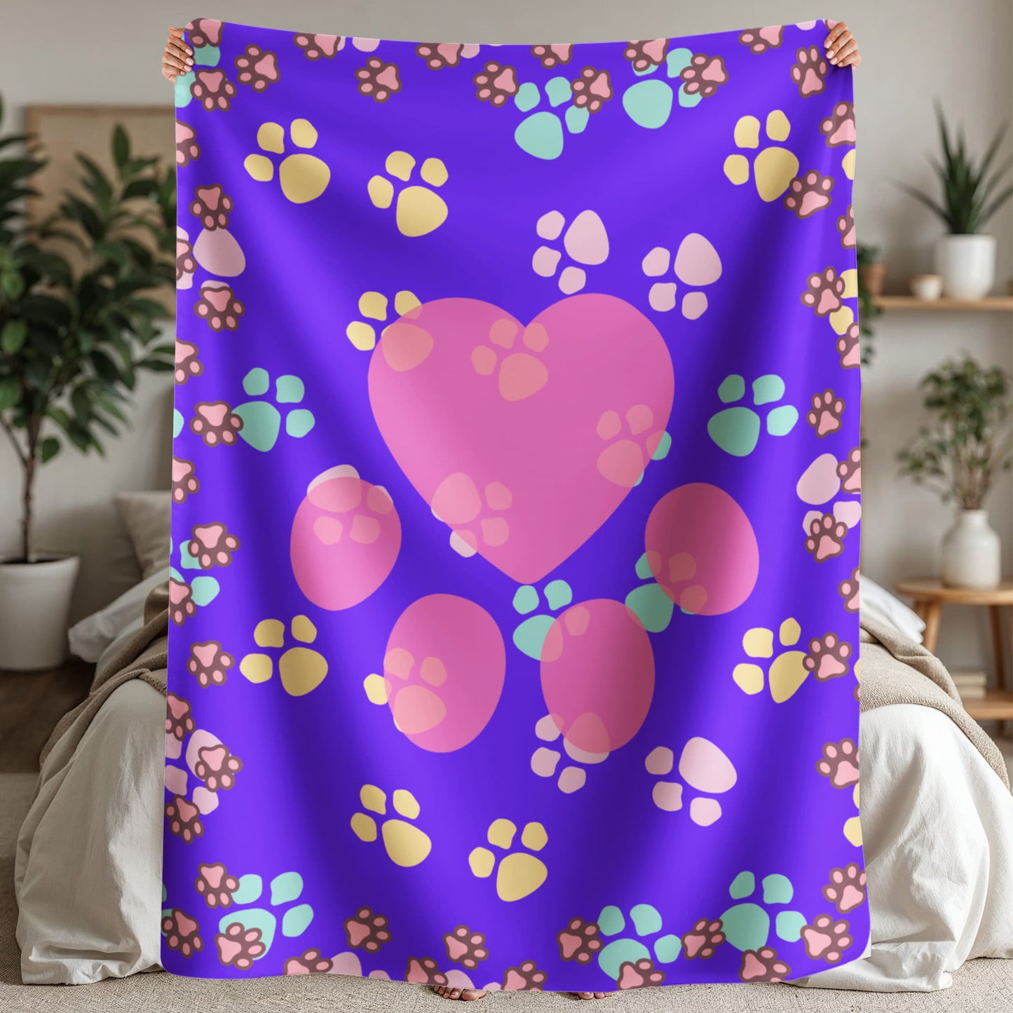 Kitty Footprints Blanket