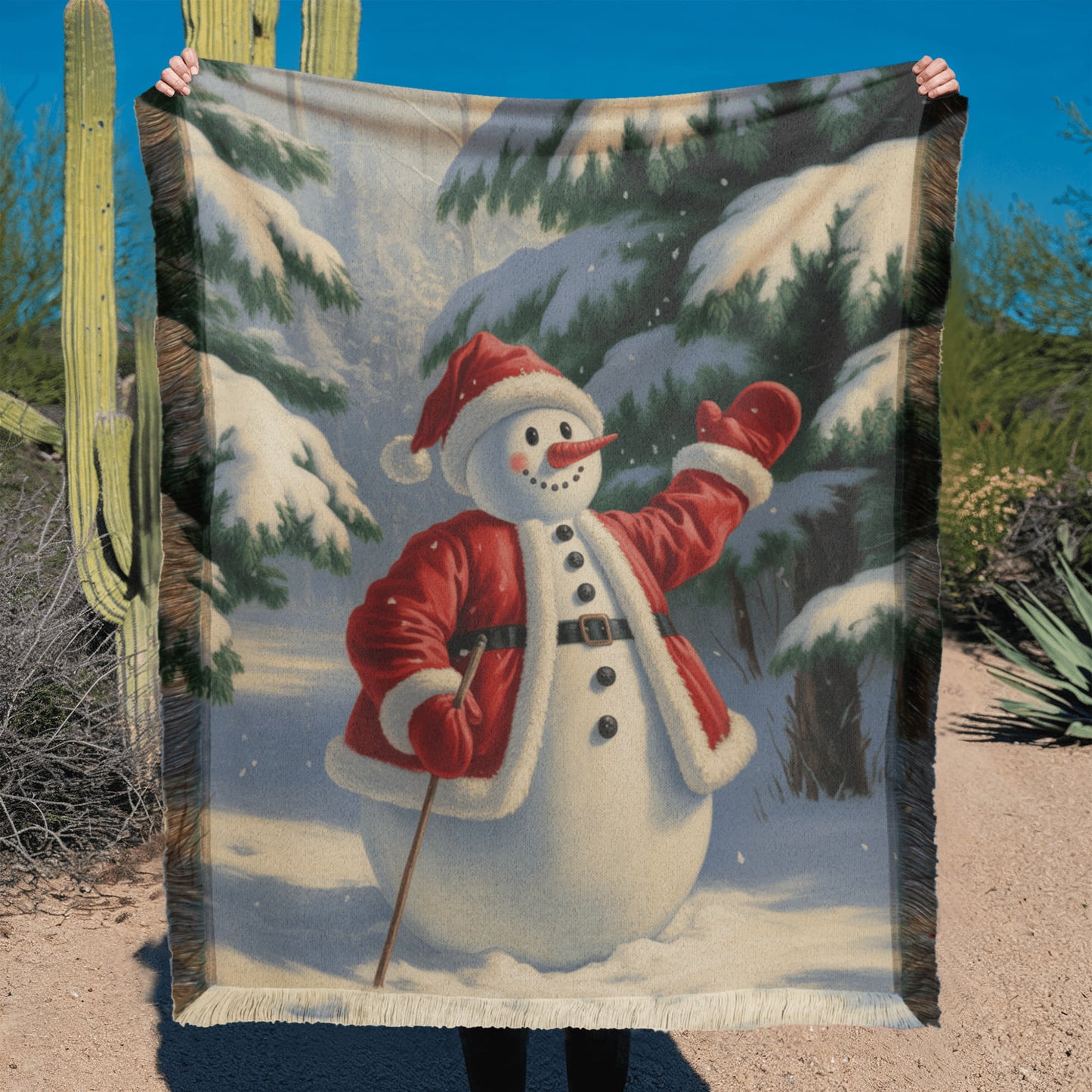 HO HO Snowman Blanket