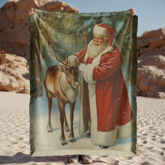 Santa and his Reindeer Blanket