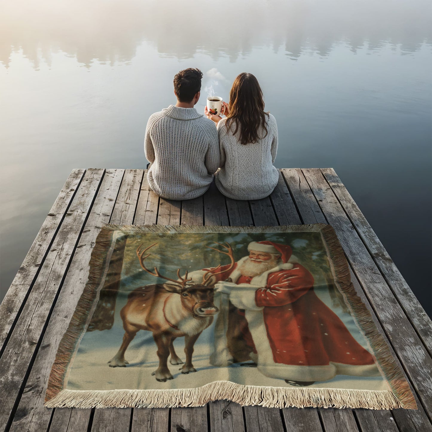 Santa and his Reindeer Blanket