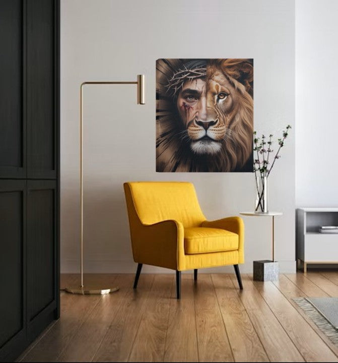 Deluxe Lion of Judah Portrait Canvas 1.5in Frame