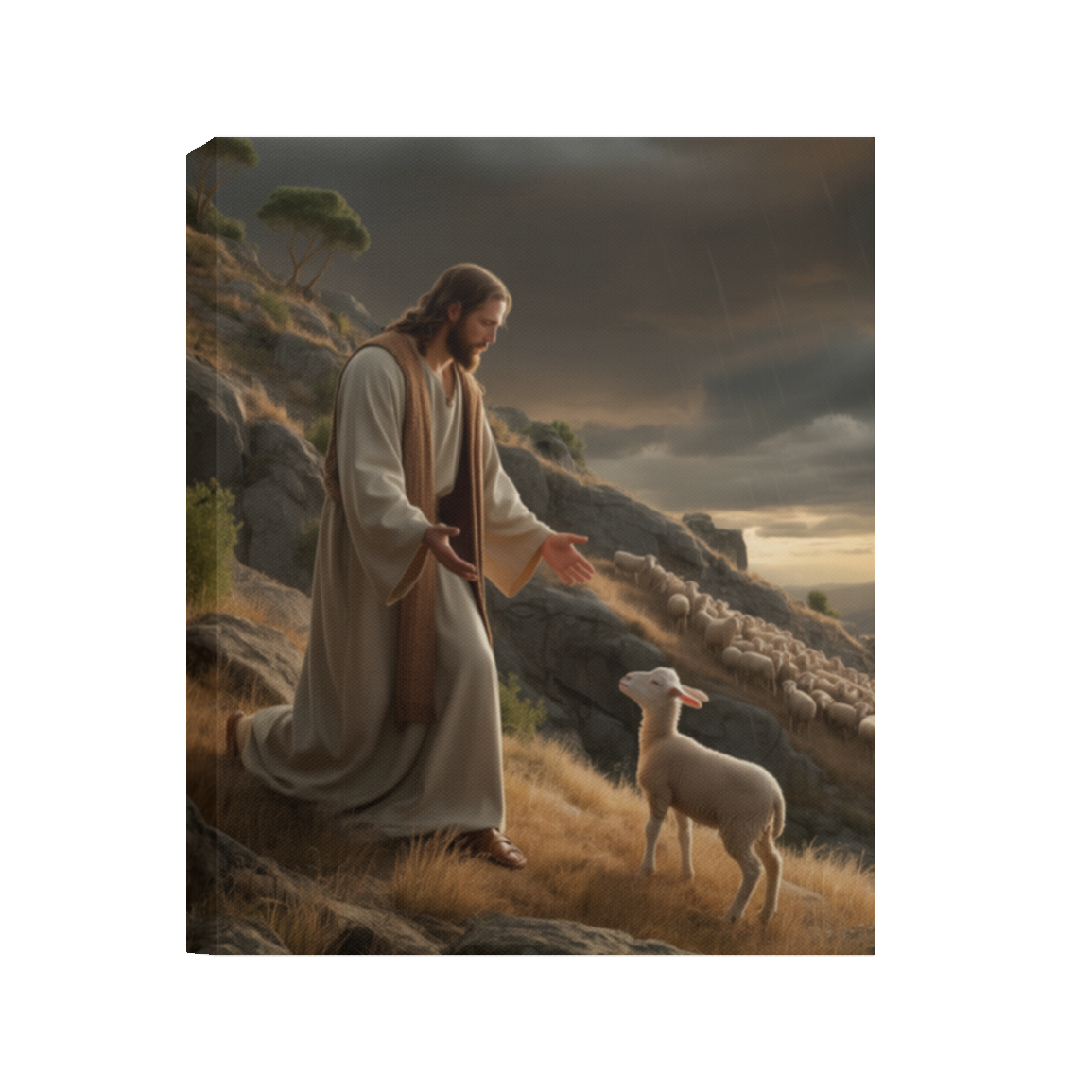 Deluxe The Lost Lamb Portrait Canvas 1.5in Frame