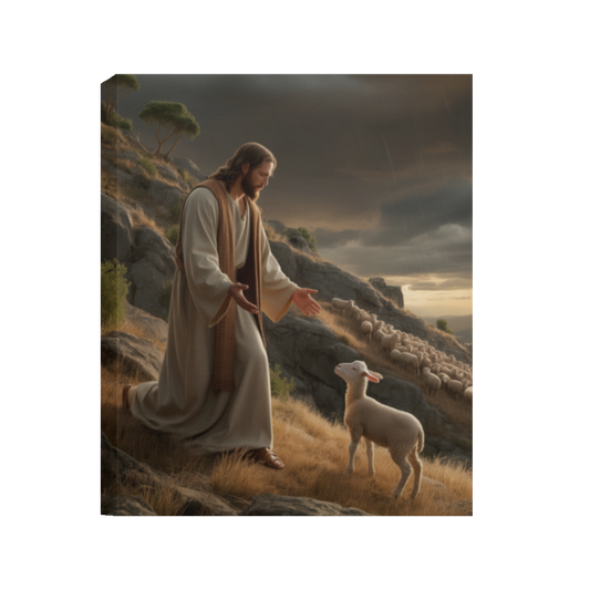 Deluxe The Lost Lamb Portrait Canvas 1.5in Frame